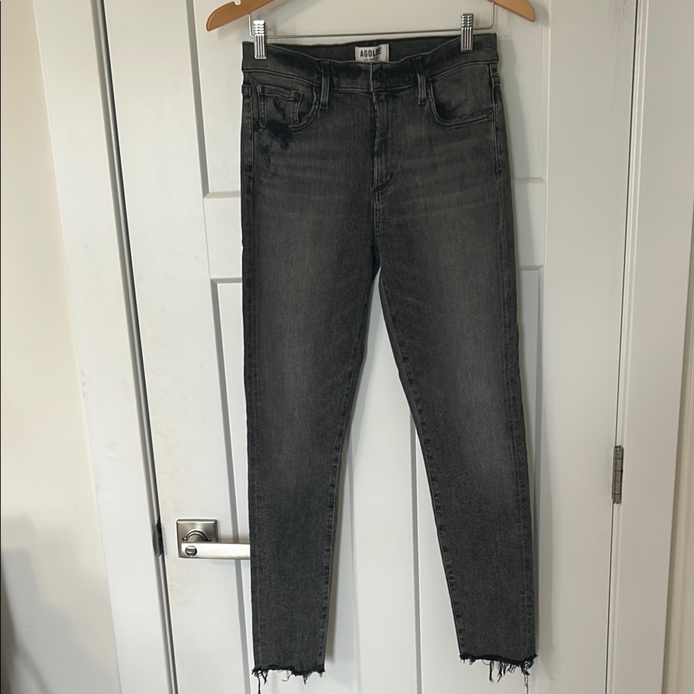 Agolde Charcoal Distressed Denim